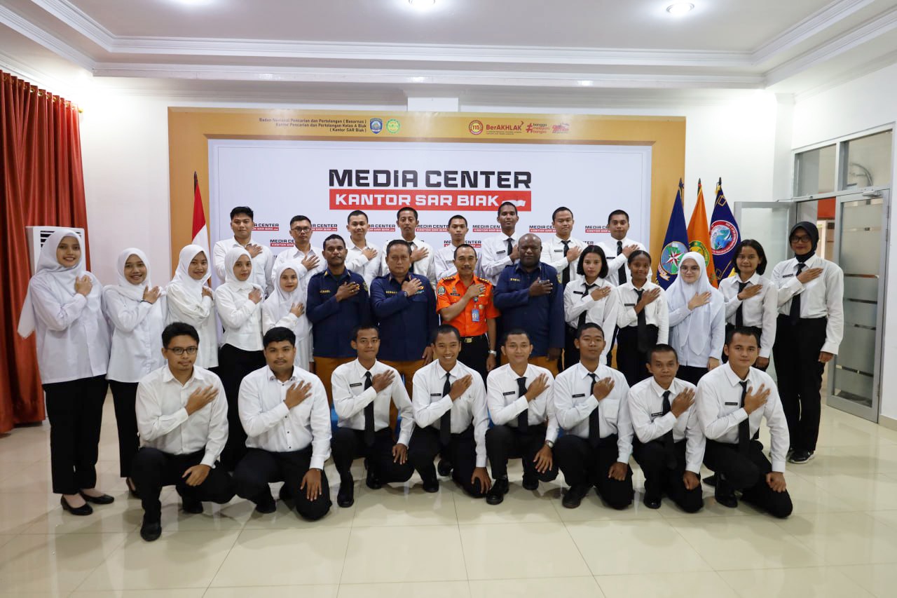 Perkuat Kolaborasi, CPNS BKK Kelas II Biak Belajar Tugas dan Fungsi SAR di Kantor Basarnas Kelas A Biak